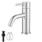 Hononnice Chrome Bathroom Faucet One Hole Single Handle Bathroom Faucets RV Bathroom Vanity Faucet with Pop Up Drain with Overflow and Hose