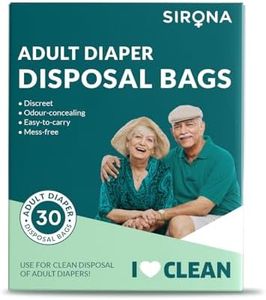 Sirona Premium Adult Diaper Disposable Bags - 30 Bags | Odor Sealing for Diapers, Food Waste, Pet Waste, Sanitary Product Disposal | Durable and Unscentede