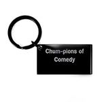 Chum-pions of Comedy funny shark Keychain, Black, Small