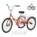 VEVOR Folding Adult Tricycle, 24-In
