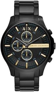 ARMANI EXCHANGE Men's Hampton Analog Quartz/Chronograph Black Watch, (AX2164)