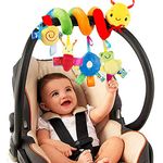 Baby Crib Hanging Rattles Toys - Infant Baby Worm Crib Bed Around Rattle Bell Cartoon Insect Spiral Hanging Toy with Ringing Bell for Infants Bed Stroller Car Seat Bar for Babies Boys and Girls