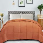 Superior Classic All-Season Down Alternative Comforter with Baffle Box Construction, King, Dusty Orange, Microfibre