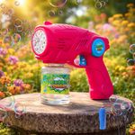 VikriDA VikriDA Bubble Gun Machine for Kids 4–8 | Automatic Bubble Blasters with Refill Solution Bottles | Outdoor Summer Toy for Parties & Play - Pink