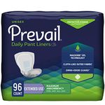 Prevail Incontinence Pant Liner - Unisex Adult Incontinence Pant Liners - Disposable Adult Pant Liner for Men& Women - Extended Use - 96 Count (6 Packs of 16)