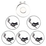 Eshan Golf Ball Markers Magnetic Hat Clips Set Golf Bag Accessories Gift for Men Women Golfer Fan (5 Ball Markers & 1 Hat Clip) (Club White)