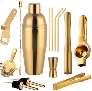 Buyer Star Bar Tool Set Gold Stainless Steel Home Bartending Kit and Martini Cocktail Shaker Set… B09LVP3Q86