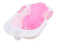 ODELEE Baby Anti Slip Big Plastic Bathtub for Toddlers Bathroom Supplies Non Slip Suction for Bathing Baby Shower Bubble Bath Tub (BathtubSling_Pink, Pink)