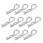 sourcing map Clip Pins 3mm Wire Carbon Steel 60mm Length Trailer R Shaped Spring Cotter Tractor Mower Fastener Hardware Silver Tone 10pcs