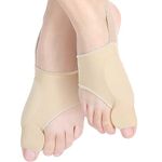 AOOTUERL1 Pair Bunion Corrector for Women and Men,Big Toe Straightener with Bunion Pads,Toe Separators Straightener Pain Relief for Overlapping Toes (Beige)