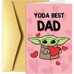 Yoda Father's Day Card, Cute Baby Yoda Greeting Card for Dad, Funny Star Wars Dad Birthday Card, Yoda Best Dad Card