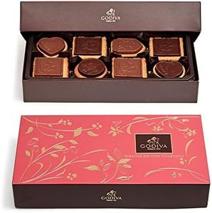 GODIVA Belgian Chocolate Biscuits Gift Box, Dark & Milk Chocolate Biscuits, Premium Gift Box (20 Pieces | 155g)