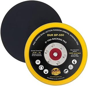 Dura-Gold Pro Series 5" PSA DA Sander Backing Plate Pad - Flexible Low Profile Edge, Dual-Action Random Orbital Sanding Pad, Vinyl Faced For Self-Adhesive Stickyback Sandpaper Discs - Auto Woodworking