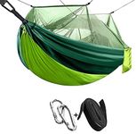 kartfury Camping Hammock with Mosquito Net - Ultra Lightweight & Durable Outdoor Travel Hammock for Camping Hiking Backpacking (Green)