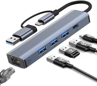 Oliveria Adaptador USB Type-C a Ethernet, adaptador de red Gigabit RJ45 LAN 1000 Mbps con 3 puertos USB 3.0 y USB Type-C, adaptador USB-C a Ethernet para Windows XP/MAC/Linux/Chromebook