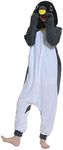 ULEEMARK Women's Adult Pajamas Unisex Animal Onesies Novelty Pyjamas Nightwear Halloween Homewear OnePiece Cosplay Costume Loungewear, Gray Penguin S