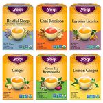 Yogi Tea - Canada Favorites Variety Pack (6 Pack) - Includes Restful Sleep, Green Tea Kombucha, Lemon Ginger, Ginger, Egyptian Licorice, and Chai Rooibos Teas - 96 Tea Bags