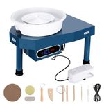 Huanyu Pottery Wheel Ceramic Machine 30 cm with Foot Pedal & LCD Screen, Electric Pottery Machine with Detachable Basin for Pottery Studio/Home DIY/Pottery 110V