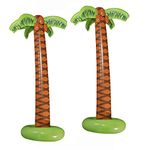 Widmann 10136169B Inflatable Palm Trees, Pack of 2, Height Approx. 180 cm, Beach Party, Decoration, Theme Party, Carnival