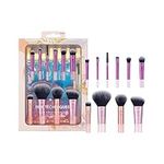 Real Technique Travel Fantasy Mini Brush Kit, Makeup Brushes For Eyeshadow, Highlight, Contour, Powder, and Concealer, Travel-Sized Brushes and Cosmetic Bag, Synthetic Bristles, 11 Piece Set