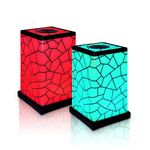 Friendship Lamp® Classic Design - Handmade in USA Wi-Fi Touch Lamp LED Light for Long-Distance, Connection, Relationship, Friendship, Gift, Over 200 Colors, App Setup - Set of 2