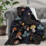 ARTIEMASTER Dark Wild Forest Mushrooms Customized Blanket Soft and Lightweight Flannel Throw Suitable for Use in Bed, Living Room and Travel 120"x90" for Family