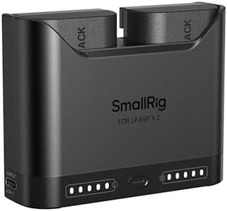 SMALLRIG LP-E6P Camera Battery Set for Canon, 22.5W Dual Slot Charger with 2520mAh Batteries, Full Compatible with Canon EOS R6 Mark II/III, R5 Mark II, 5D Mark II/III/IV, 6/7D, 6/7DMark II, R, R5/6/7