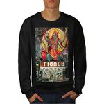 Wellcoda Hindu God Killer Mens Sweatshirt, Life Attack Top Pullover Jumper Black 4XL