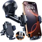 YRU [80LBS Strongest Suction & Military-Grade 2024 Car Phone Holder [Patented 2-Side-Lock & Safety Certs] Universal Phone Mount Dash Windscreen Vent Van for iPhone 16 Pro Max Samsung, Black