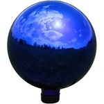 Sunnydaze 10-Inch Glass Mirrored Stainless Steel Gazing Globe - Elegant Ball Lawn Ornament - Blue