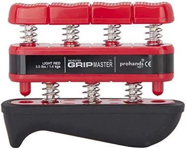 Prohands Gripmaster Rehab Hand Exerciser, Finger Exerciser (Hand Grip Strengthener), Spring-Loaded, Finger-Piston System, Added Palm Cushion, (3 lb Light Tension, Red-Gripmaster Rehab)