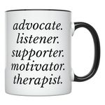 YouNique Designs School Counselor Mug, Therapist Mug, 11oz, Mental Health Gifts for Women Men, Therapist Gifts for Women, Therapist Appreciation Gifts, Mental Health Counselor Gifts (Black Handle)