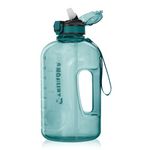 GIFUBOWA 3l Large Water Bottle with Straw and Time Marker 0.8 Gallon/105oz Huge Sport Big Drinking Goals 3 Ltr Bottles with Handle Leakproof 3 liter Jug BPA Free for Fitness Gym Yoga and Outdoor