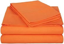 Egyptian Cotton Twin Sleeper Sofa Bed Sheet Set 400 Thread Count and Colors, Cotton, Orange Solid, Queen