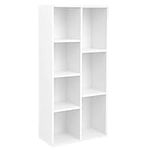 VASAGLE Bookcase, Wooden Bookshelf with 7 Compartments, Floor Standing Storage Unit for Files, Decor, In Study, Living Room, Bedroom, 24 x 50 x 106 cm, Cloud White LBC27WT