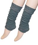 Crazy Chick® Deluxe Luxurious Ladies 80's Plain Ribbed Leg Warmers Legwarmers 12 Color TU TU (Grey)