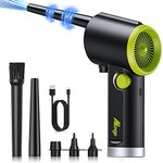 ATEngeus Compressed Air Duster, Stepless Speed Electric Air Duster, Handheld Cordless Air Duster, Rechargeable Air Cans, Portable Air Blower, Type-C Fast Charge, for Computer, Keyboard, Car, Pet House