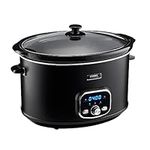 Cooks Professional Digital Slow Cooker | Slow Cookers with Glass Lid & 2 Heat Settings | Including Delay & Keep Warm Function | One Pot Cooker with Timer Delay for Large Family | 8 Litres