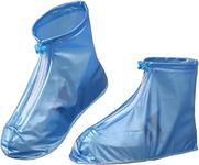 ITUSHA (1Pair Waterproof Reusable Rain/Snow Shoe Covers, Anti-Slip Silicone Reusable Rain Shoe Covers Waterproof Shoes Cover Protector Women Men Kids Outdoor. (XXL, Blue)