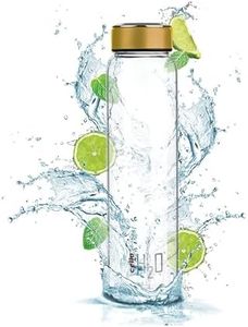 CELLO H2O Borosilicate Glass Water Bottle | Glass Fridge Bottle | Wide mouth for Easy Cleaning | Bottle for Hotel, Travel, Office, College | 1 Litre, Copper