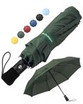 Chakipee Travel Compact Umbrella Windproof - Portable Automatic Umbrellas for Rain, Folding Umbrella for Men and Women, Portable 210T Fabric 97cm Span - 8 Ribs Green Umbrella