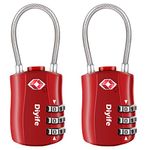 Diyife TSA Luggage Locks, [Newest Version][2 Packs] 3-Digit Security Padlock, Combination Padlocks, Code Lock for Travel Suitcases Luggage Bag Case etc. (Red)