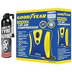 GOODYEAR Emergency Car Flat Tyre Air Inflator | Flat Tyre Puncture Repair Sealant Kit | Repair A Flat Tyre Quickly and Drive Safely | Seals Up Holes in Tyres Safely