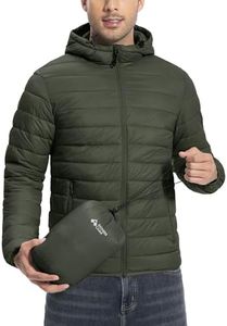 Pioneer Camp Coats for Men Water-Resistant Packable Down Jacket Winter Gear Running Jacket for Men