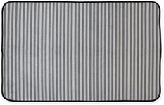 Bone Dry DII Non Slip X-Large Stripe Pet Cage Mat, 25X39, Absorbent Non Scratch Under Cage Mat for Dogs and Cat, Perfect for Kennels or Crates-Gray