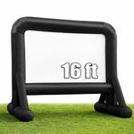 HuaKastro 16ft Outdoor Inflatable Projector Screen -124inch Front/Rear Projection Screen - Blow Up Movie Screen for Backyard Outdoor Movie Night Barbecue Pool Party, Easy Setup (Dual Support)