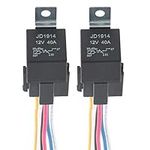 GTIWUNG 12V 40A Car Relay Harness, 5 Pin SPDT Relay for Automotive/Truck/Motor, Contactor Relay Switch Power with Color-labeled Wires, Changeover Relay Waterproof, 2 Pack