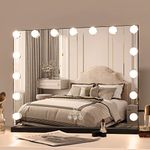 FENCHILIN Vanity Mirror with Lights,Hollywood Lighted Mirror with Dimmer Bulbs, Vanity Makeup Mirror Smart Touch Control (Black)