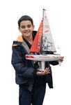 PLAY STEAM Voyager400 2.4GHz RC Motor Powered Sailboat in Red - 26" Tall