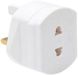 UK Electric Shaver Toothbrush Adaptor Plug -2 pin to 3 Pin Plug Socket Converter Plug - Heavy Duty Shaver Plug - Bathroom Shaver Plug Adaptor UK (WHITE 1 PACK)